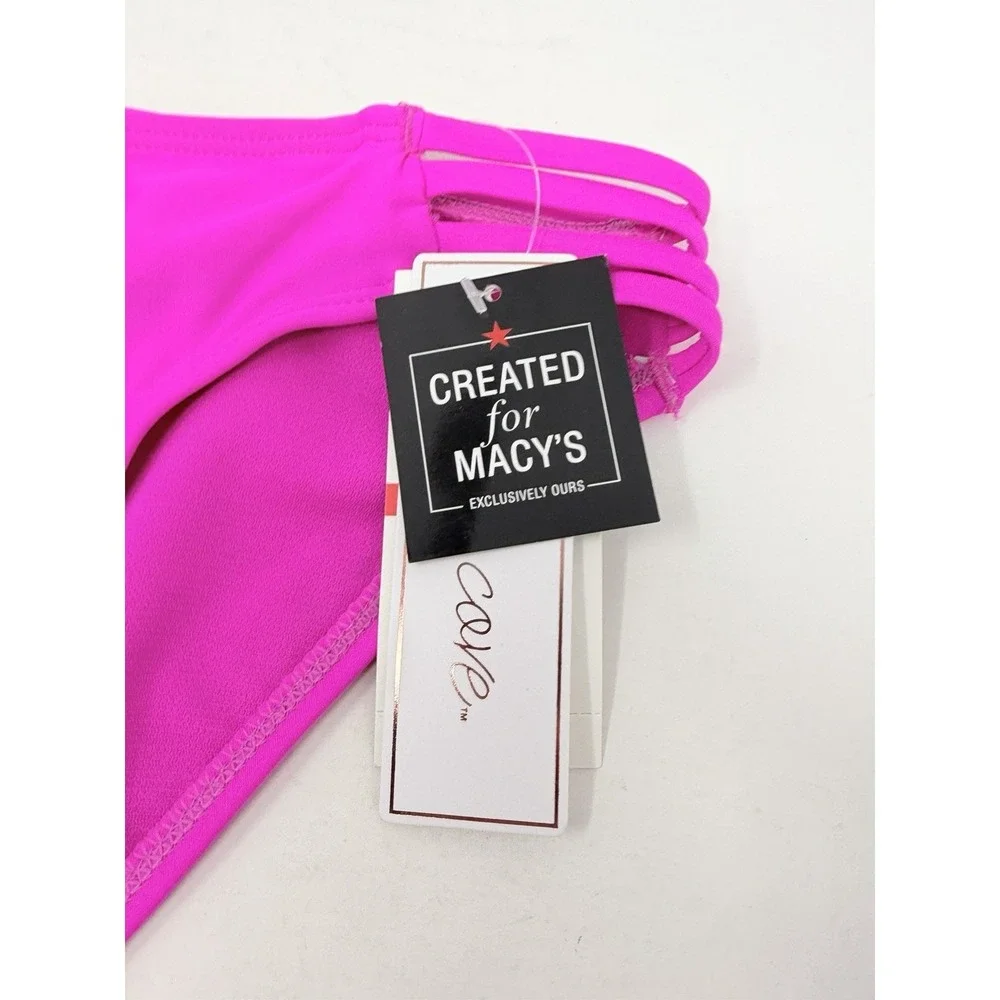 Salt + Cove Juniors Size XS Solid Strappy Hipster Bikini Bottoms in Pink 891